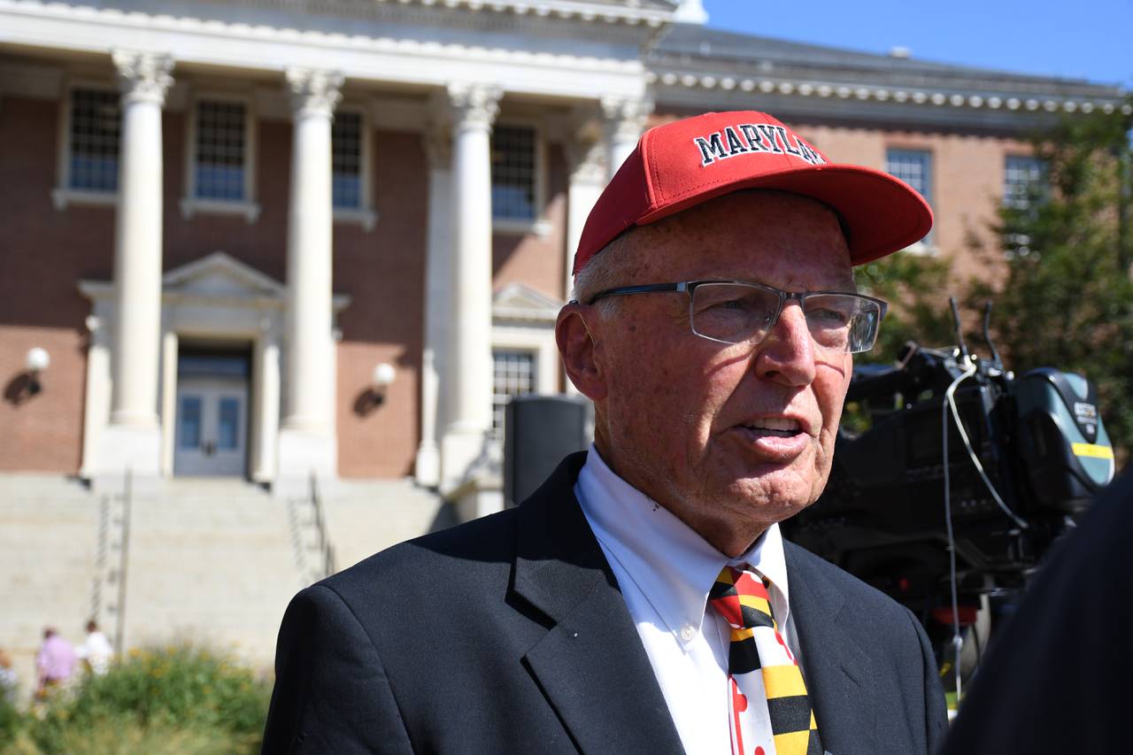 Robin Ficker attends a press conference held by Kelly Schulz at Lawyers Mall in Annapolis on June 30, 2022. Ficker is a frequent candidate for public office and is running for governor as a Republican.