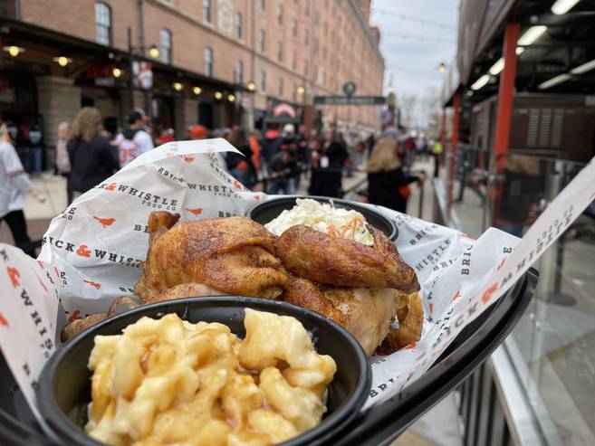 Local flavors give a boost to Camden Yards fare. Thank God.
