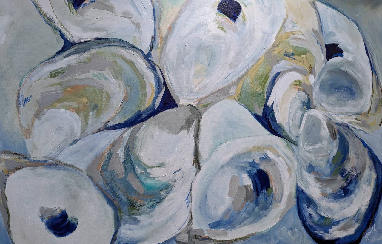 Kim Hovell's paintings of oysters have expanded to include prints and a range of home products featuring her designs.