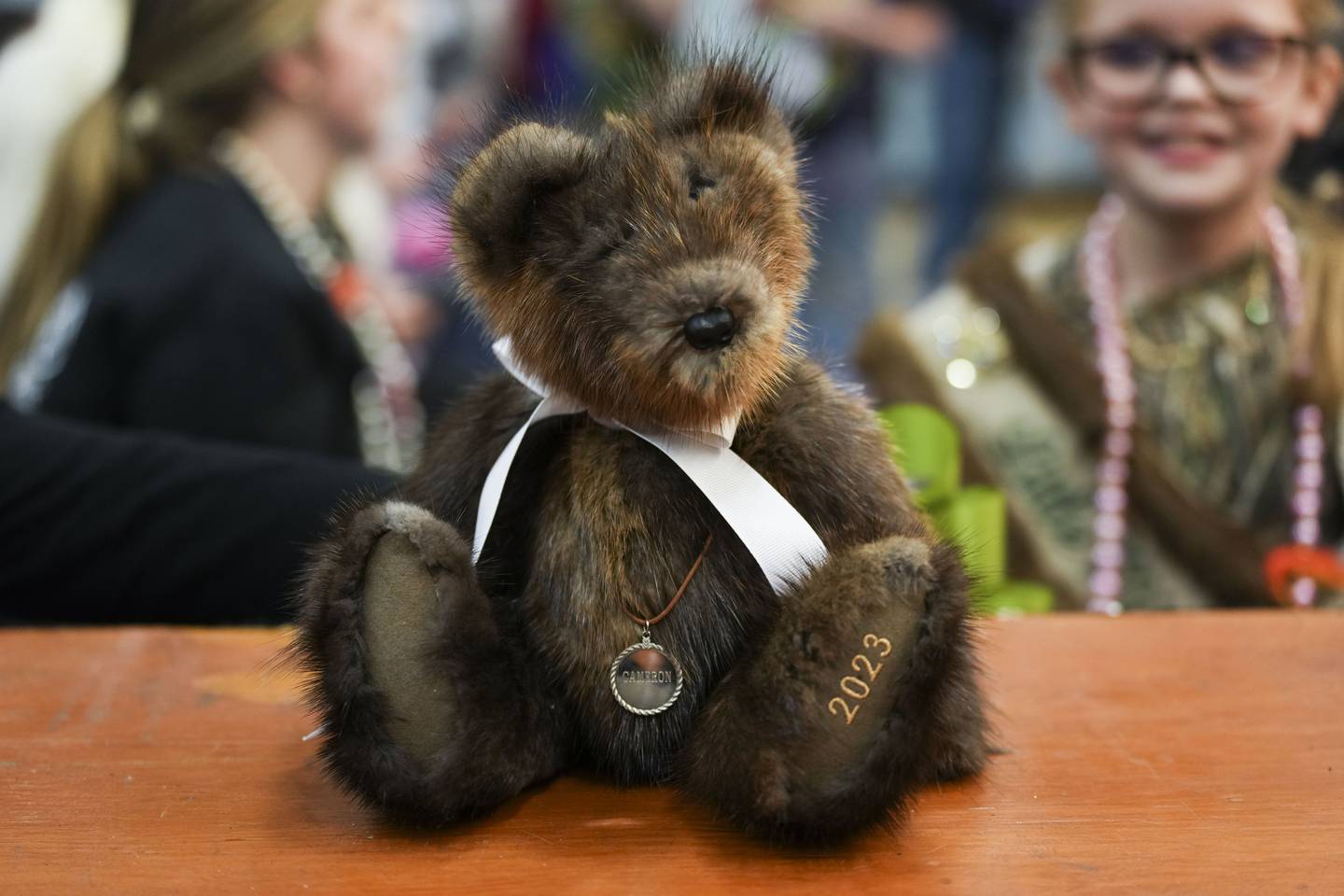 Each year a teddy bear made of muskrats is auctioned off at The National Outdoors Show. This year's bear fetched $2,000.