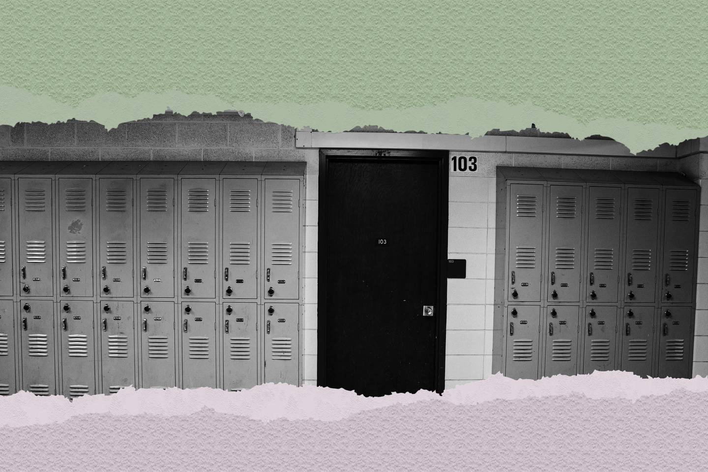 Lockers at a Baltimore City school.