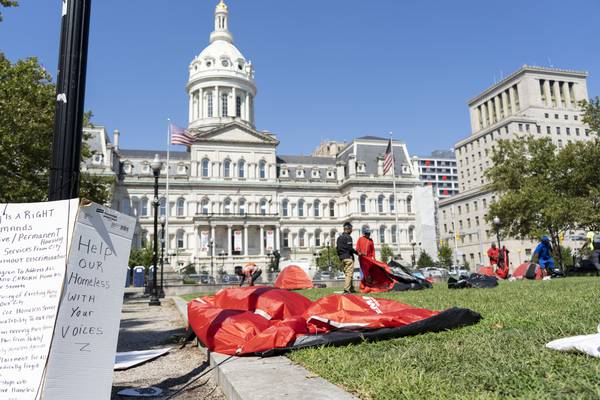 Tents set up Wednesday to raise awareness for homelessness outside City Hall taken down Friday morning