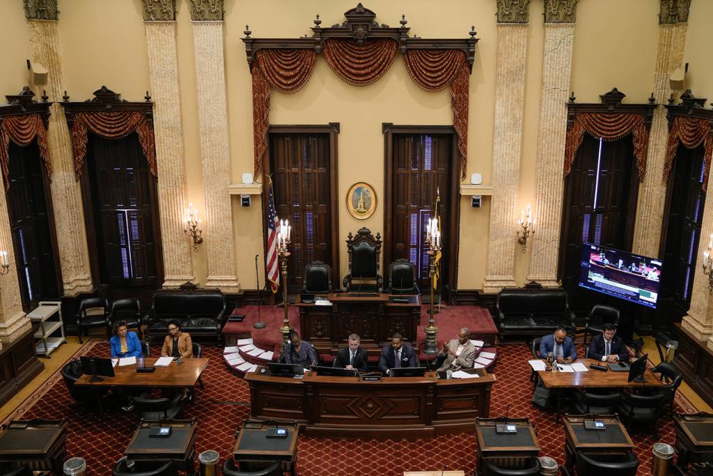Baltimore City Council chambers in June 2023.