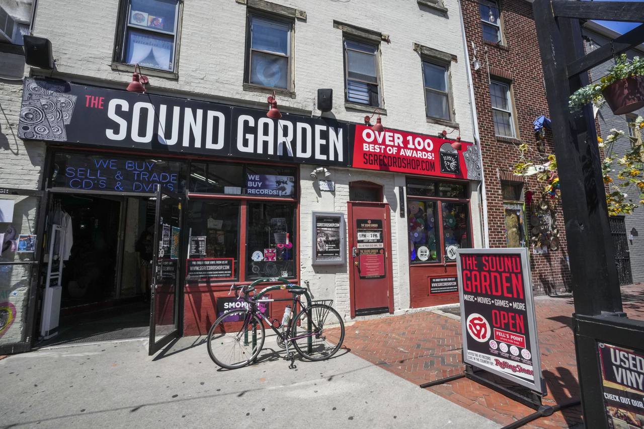 The exterior of record shop, Soundgarden, a few days before Record Store Day on April 19, 2023.