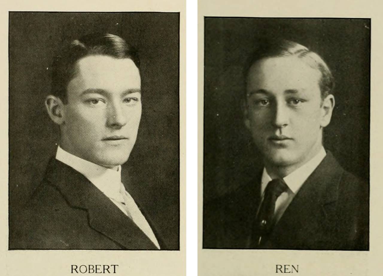 Photos of Robert L. M. Underhill (l) and Reynold Albrecht Spaeth (r) from the Haverford College, class of 1909 yearbook.
