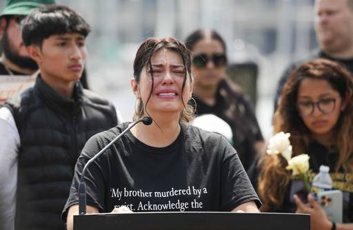 Mariana Segovia, sister of  Christian Segovia, 25, gave a heartfelt speech about her brother at a vigil on June 18, 2023. Segovia was killed in a mass shooting on June 11.